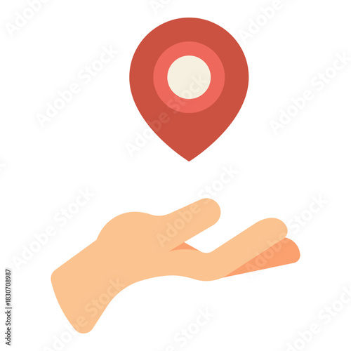 hand share pin location flat icon