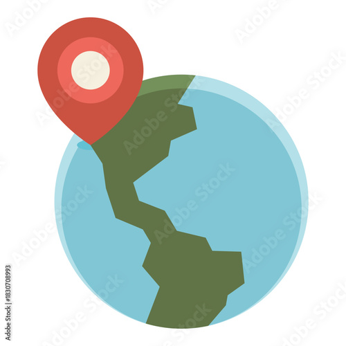 geolocation world pin flat icon
