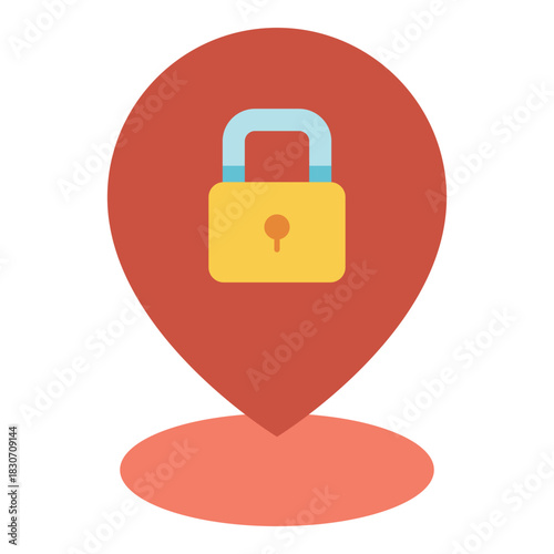 lock privacy location flat icon