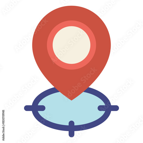 pin location with target flat icon
