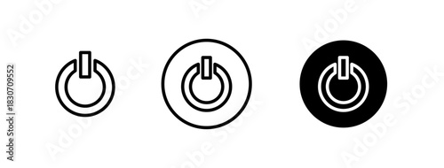 Power button icons in outline and solid styles, Minimal power button icons, Power Switch signs, Electric power, Power on and of, Switch on and off electric, Energy switch Power turn on and off symbol.