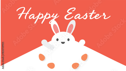 Joyful white bunny leaping with excitement perfect for easter celebrations and spring themes