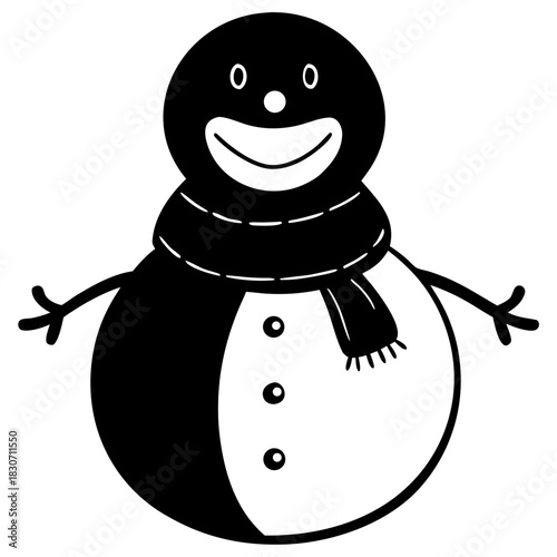 snowman with a broom