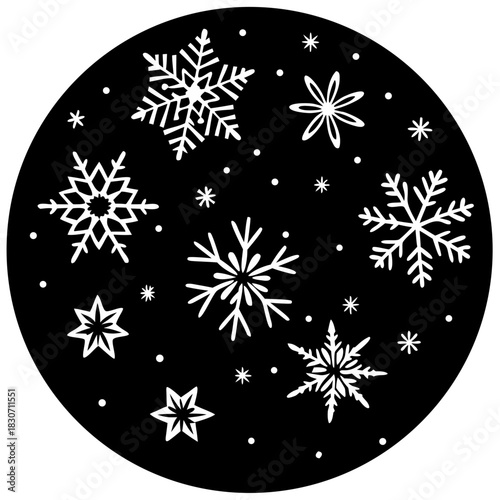 snowflakes on a blue background