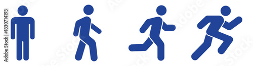 Stick Figure Motion Sequence Icons Activity Progression Concept