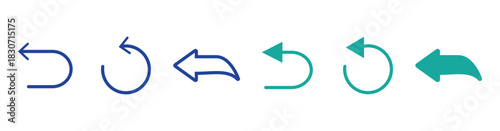 Backward Navigation Arrow Icons in Left Direction Vector Set