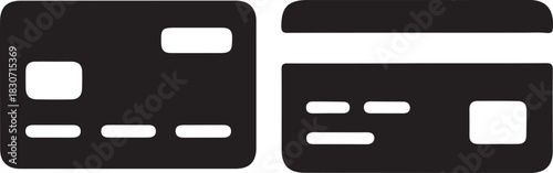 Two credit card silhouettes shown from front and back