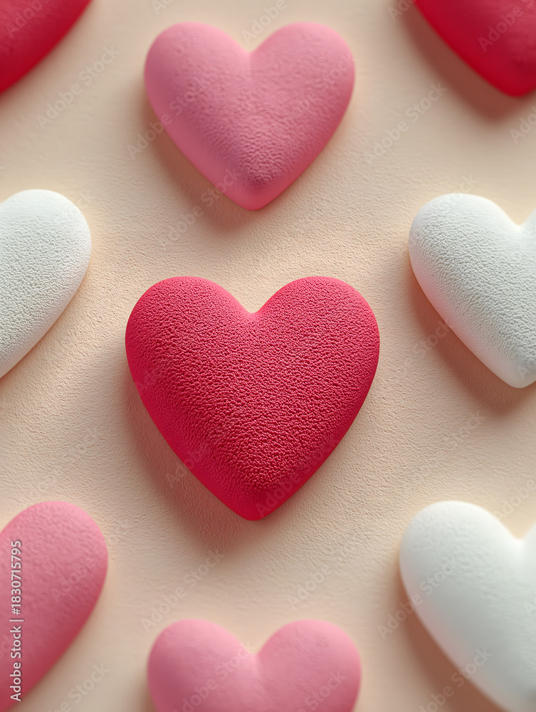 Fototapeta premium Dreamy hearts pattern creates feeling of love, affection and tenderness, ideal for celebrating special day