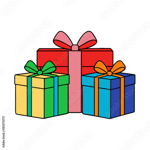 gift boxes isolated on white