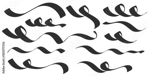 Set of different ribbons in vector.