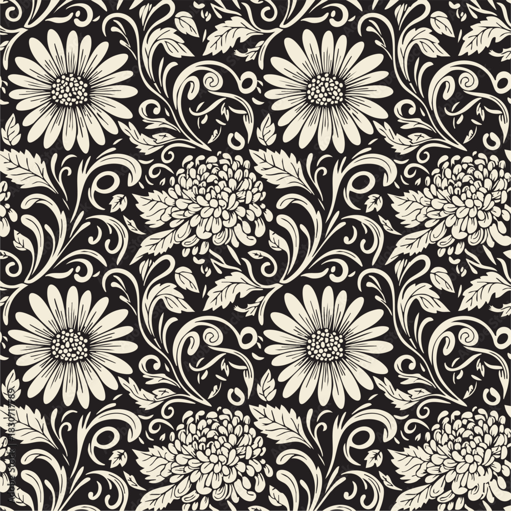 Fototapeta premium seamless pattern with flowers