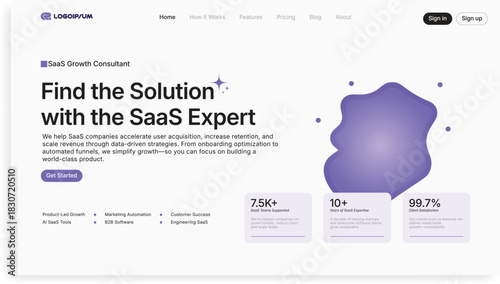 Modern web page SaaS Growth Solutions Find Experts for Business Success and Innovation Boost Your Strategies with SaaS Consulting