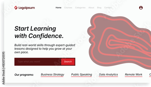 Modern web page Unlock Your Potential Online Courses Learning Platform Business Strategy Public Speaking Data Analytics Remote Work