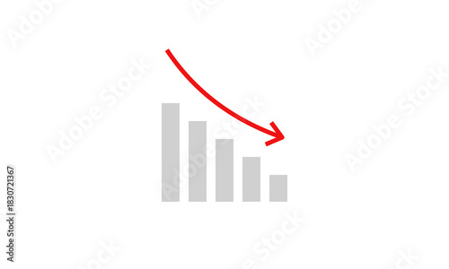 Free Download illustration vector graphic of descending bar graph with arrow. Perfect for economics and business. - GFXLoad