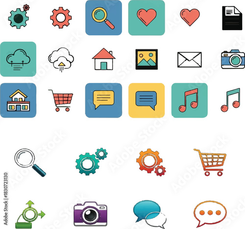 business and finance icons set