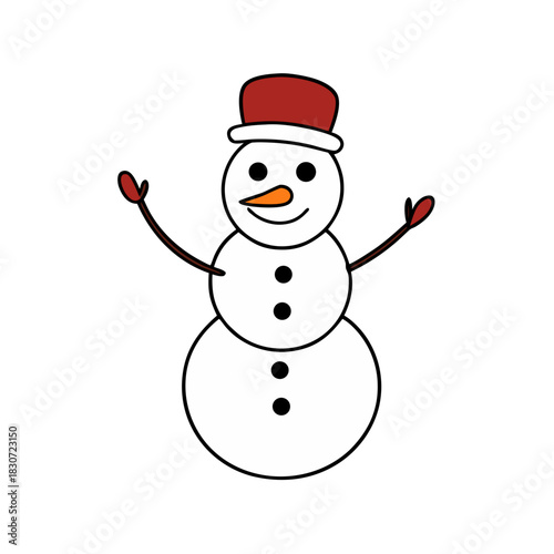 snowman with red scarf
