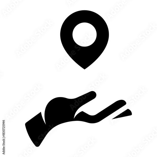 hand share pin location glyph icon