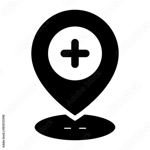 hospital healthcare location glyph icon
