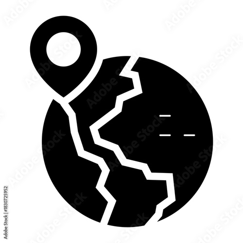 geolocation world pin glyph icon