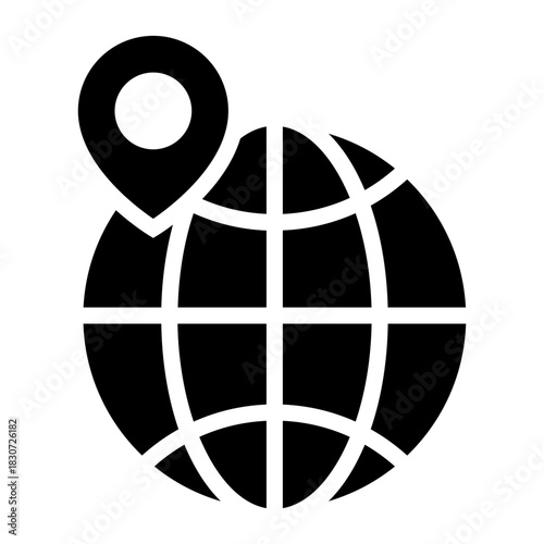 world location pin glyph icon