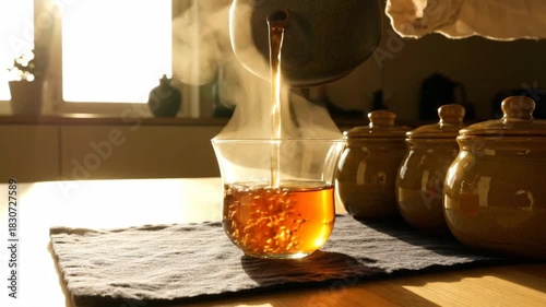 Invigorating Tea Ceremony: Serene Pouring, Aromas, Comfort, and Culinary Arts Experience