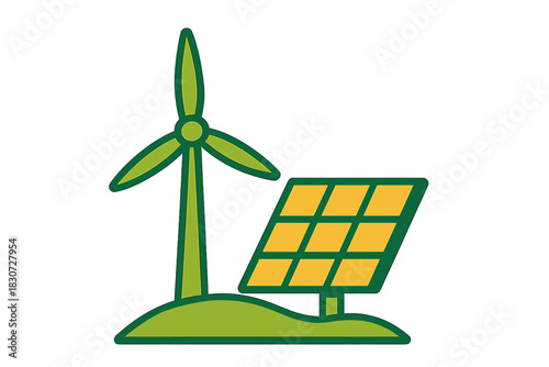 Wind turbine and solar panel combination for sustainable power generation