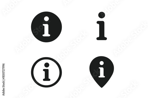 Minimalist information sign icons for user interface and navigation elements