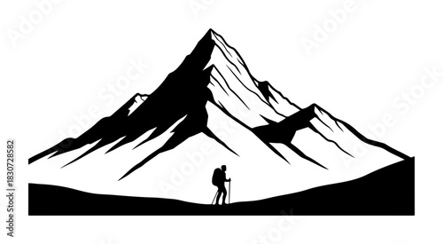 Mountain Hiker Silhouette