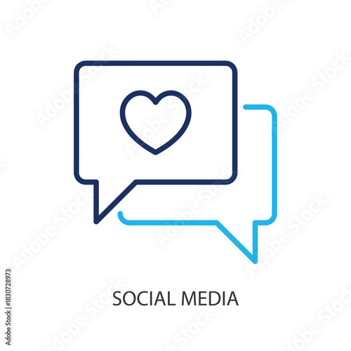 Social media thin line icons. Original vector illustration.