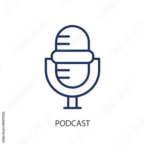 Podcast thin line icons. Original vector illustration.