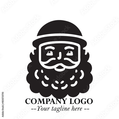 Santa Claus Logo Symbol in Black on White Background for Classic Holiday Branding and Design ArtPlus