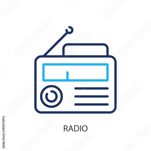 Radio thin line icons. Original vector illustration.