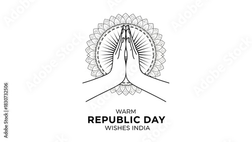 Line art illustration celebrating Qatar Independence Day 1971 with Doha skyline skyscrapers.