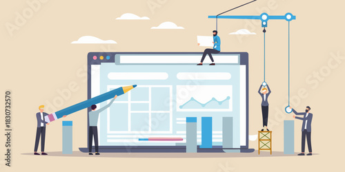 Teamwork and collaboration building a digital project or website together