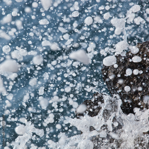 Ocean Wave Splash Close-Up, Dramatic Sea Water Explosion, Sea Wave Crash Close-Up, Crashing Waves on Rocks