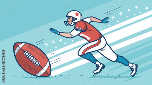 Flat Vector Icon Depicting American Football Sport
