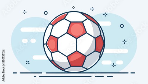Football soccer ball icon in minimal flat vector design