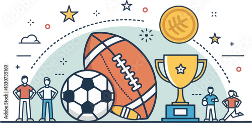 Football soccer icon in minimal flat design style representation