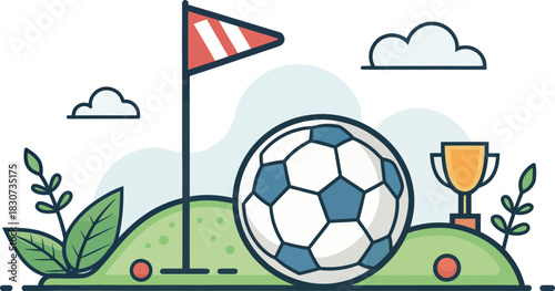 FootGolf icon representing hybrid sports concept in vector format