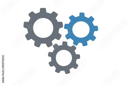 Abstract visual of three interconnected gears working together for system integration