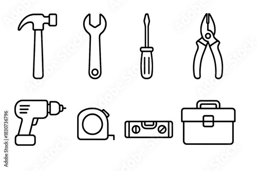 Essential construction and repair tools equipment for maintenance and DIY projects
