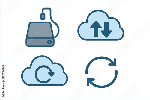 Data transfer and synchronization between external hard drive and cloud storage