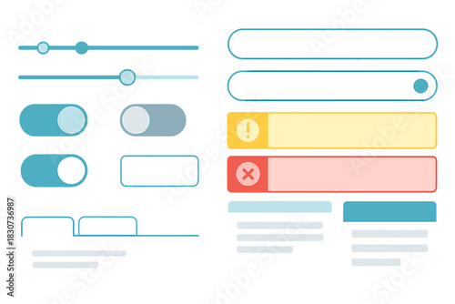 Modern user interface design elements kit for web and mobile applications