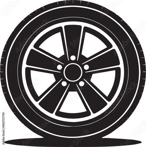 PrintModern Automobile Rim and Rubber Graphic Icon
