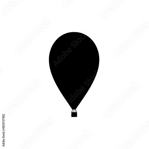 Simple black silhouette of a hot air balloon