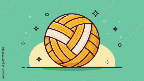 Sepak Takraw Player Kicking a Ball in a Flat Vector Design