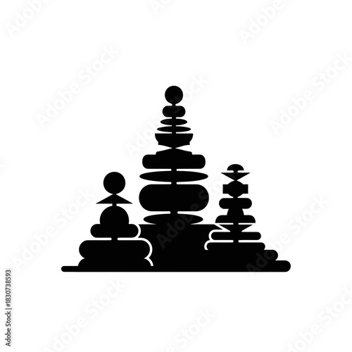 Abstract silhouette of stacking toys