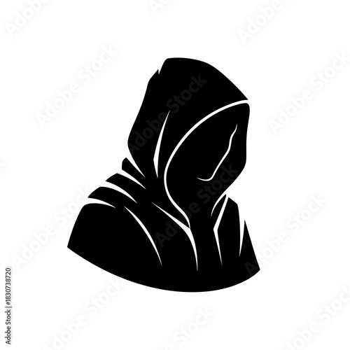 Mysterious figure in a hooded silhouette
