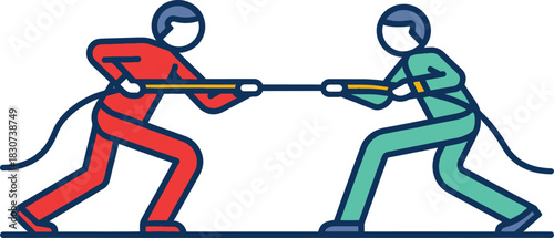 Teams Engaging in Traditional Tug of War Competition