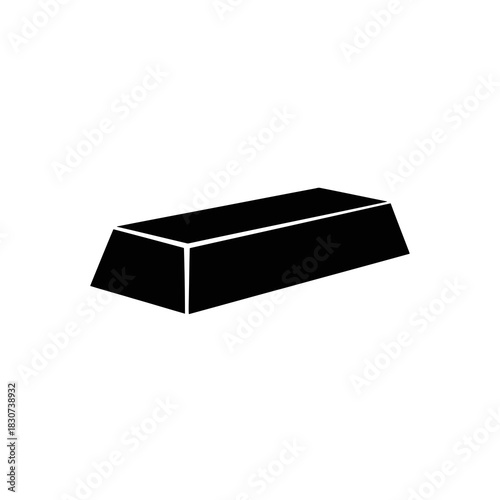 Simple black silhouette of a gold bar
